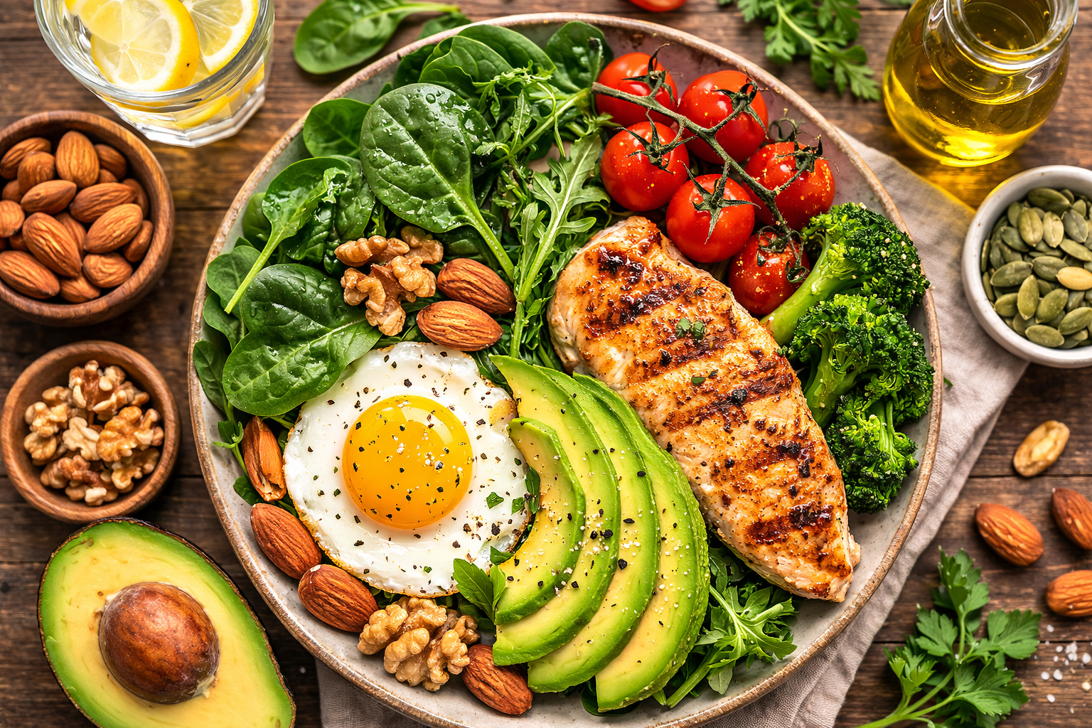 Healthy meal rich in testosterone-supporting nutrients