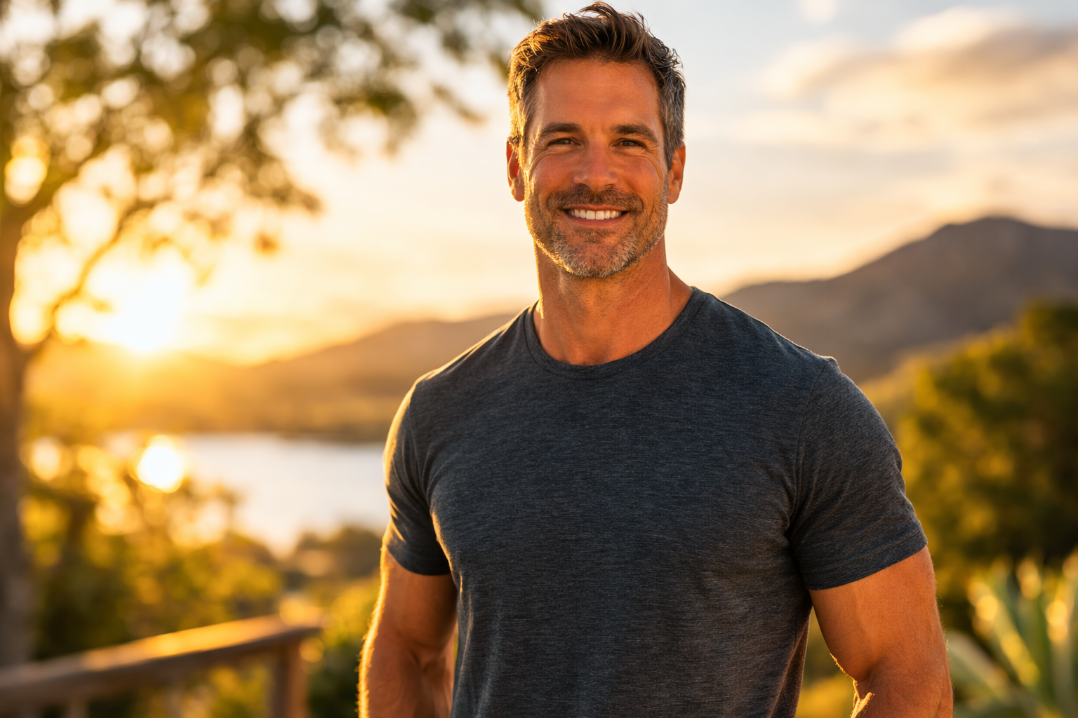 Confident man with restored energy and vitality